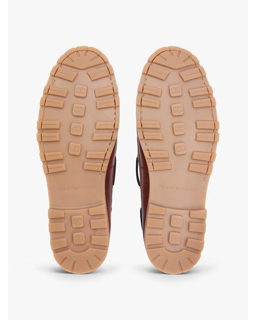 Tommy Hilfiger Pink Leather Cleat Lightweight Boat Shoes for men