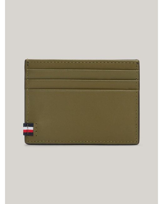 Tommy Hilfiger Blue Hilfiger Monotype Leather Credit Card Holder for men