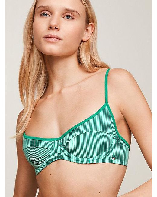 Parte superior de bikini TH Essential Tommy Hilfiger de color Green