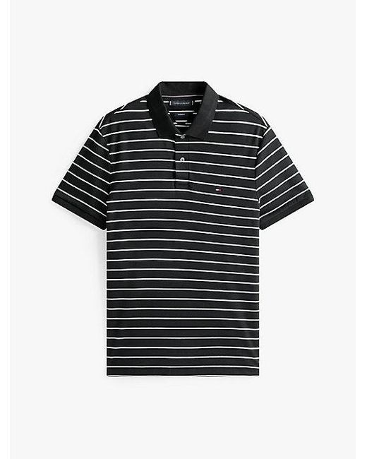 Polo De Corte Regular De Algodón Líquido Tommy Hilfiger de hombre de color Black