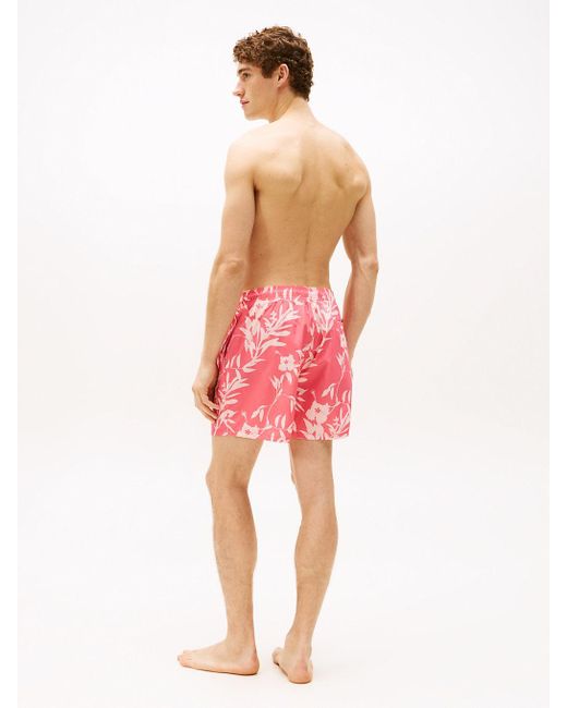 Short De Bain Mi-Long Original À Motif Tommy Hilfiger pour homme en coloris Red