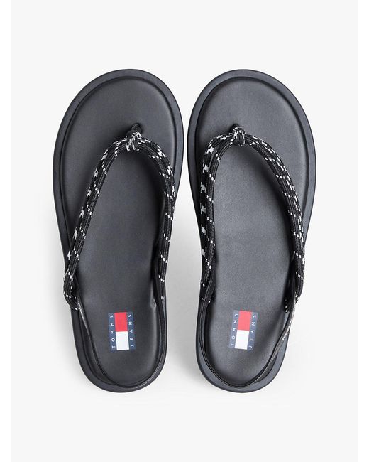 Tommy Hilfiger White Rope Strap Slingback Flip-Flops