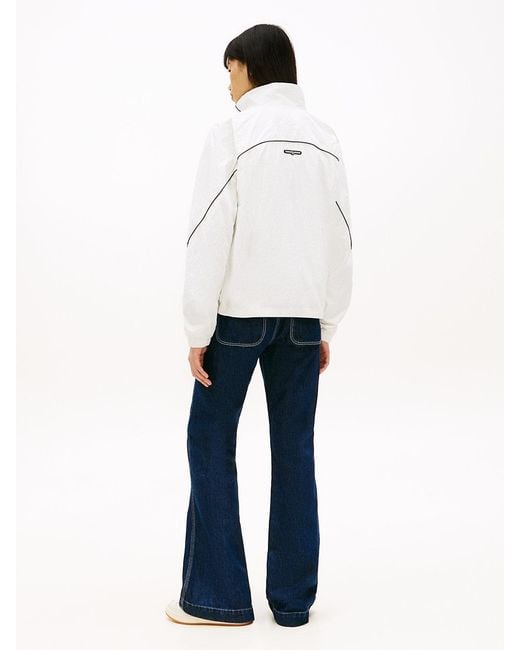 Tommy Hilfiger White Water Repellent Piping Track Jacket