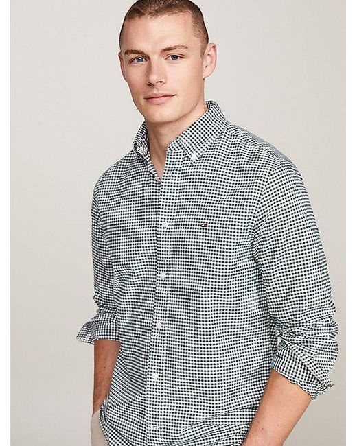 Tommy Hilfiger Heritage Regular Fit Oxford-overhemd Met Ruit in het Gray voor heren