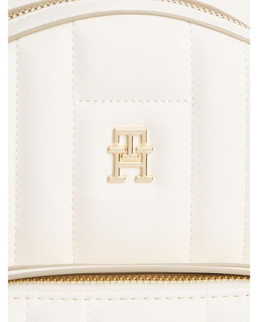 Zaino Con Bandiere Trapuntate E Monogramma Th di Tommy Hilfiger in White