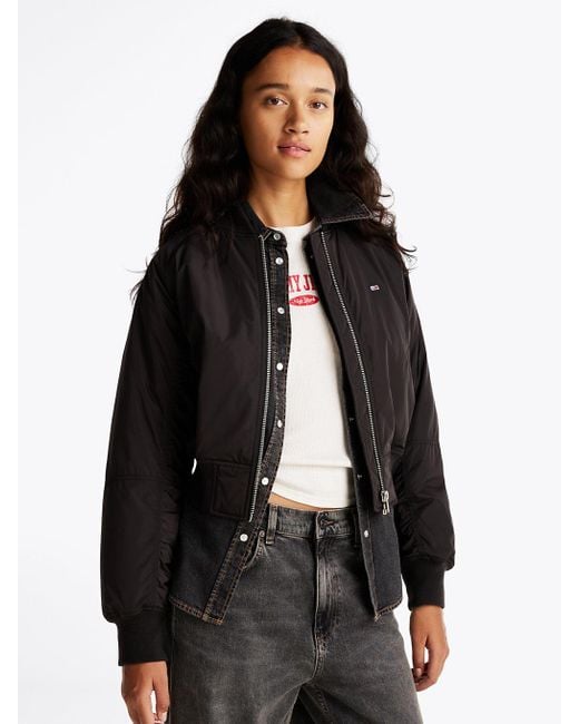 Tommy Hilfiger Black Padded Water Repellent Bomber Jacket