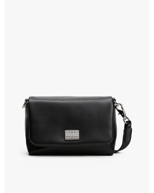 Borsa A Tracolla Con Patta E Logo di Tommy Hilfiger in Black