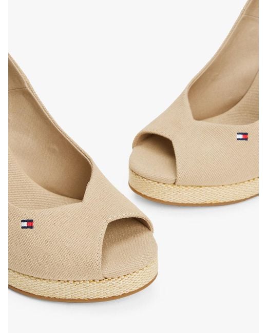Sandali Espadrillas Con Plateau E Cinturino di Tommy Hilfiger in Natural