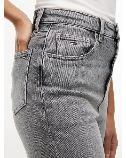 Tommy Hilfiger Gray Ultra High Rise Tapered Leg Mom Jeans