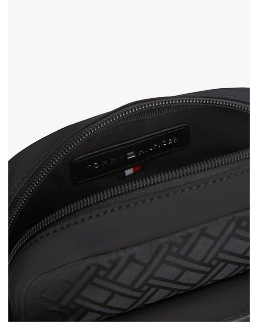 Tommy Hilfiger Black Flag Jacquard Crossbody Reporter Bag for men