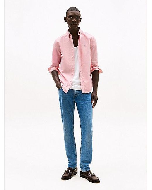 Camisa De Corte Regular Con Diseño De Rayas Tommy Hilfiger de hombre de color Pink