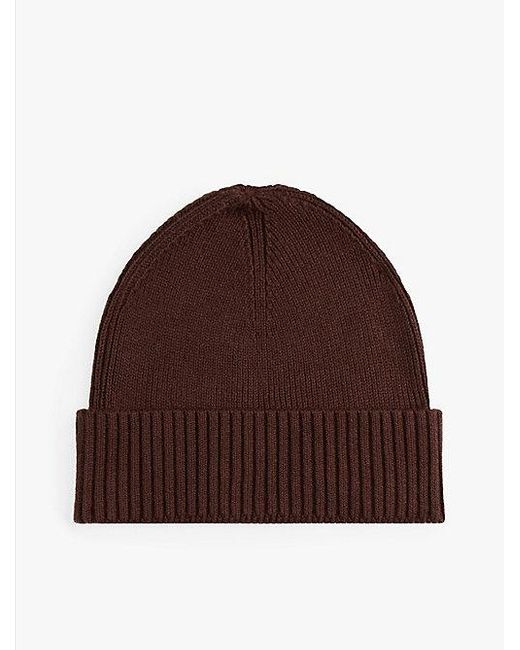 Tommy Hilfiger Hilfiger Flag Beanie Met Kasjmier En Borduursel in het Brown voor heren