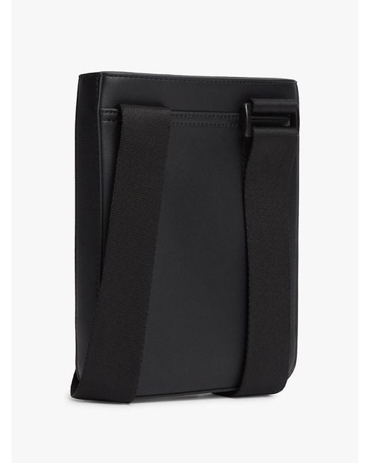 Tommy Hilfiger Black Metal Logo Crossbody Bag for men