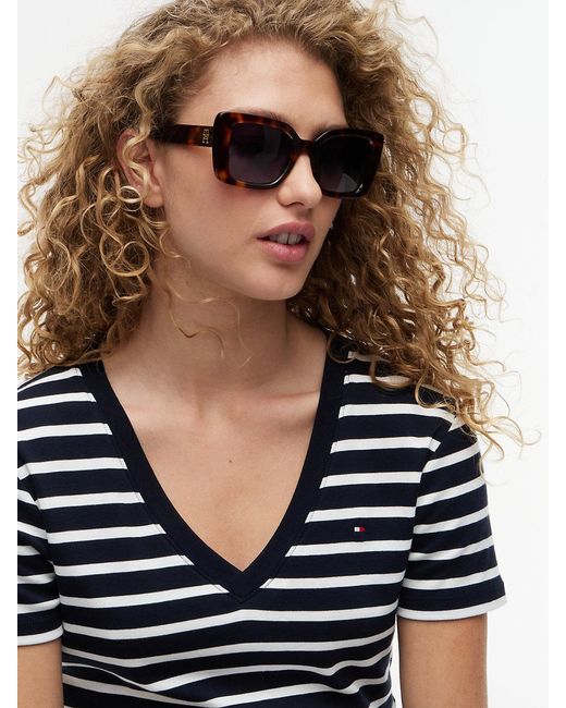 Tommy Hilfiger Blue Slim V-neck T-shirt