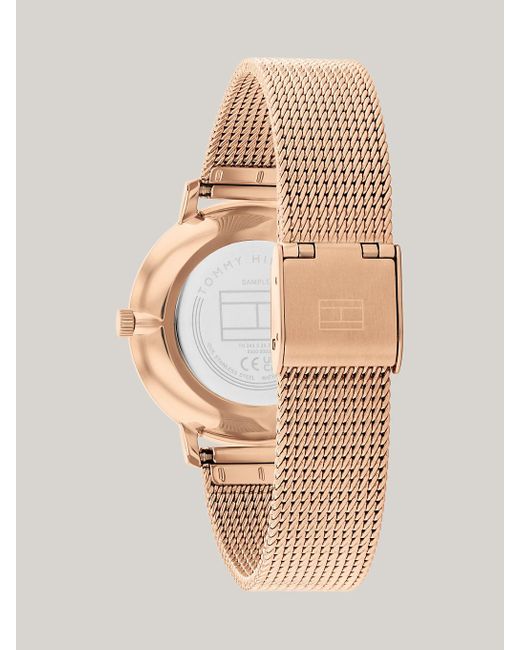Tommy Hilfiger Natural Ionic Rose Gold-plated Mesh Strap Watch