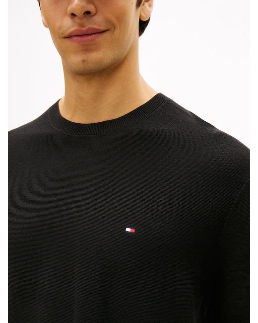 Tommy Hilfiger Black Relaxed Fit Cool Comfort Knit T-Shirt for men