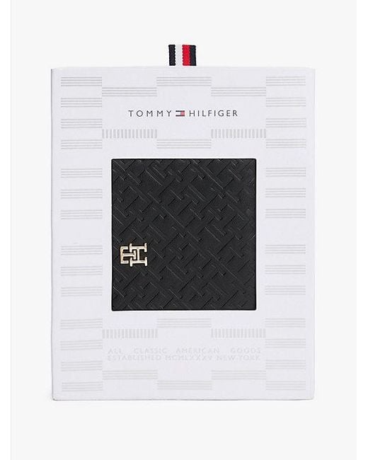 Cartera Con Monograma Th Y Cremallera Tommy Hilfiger de color White