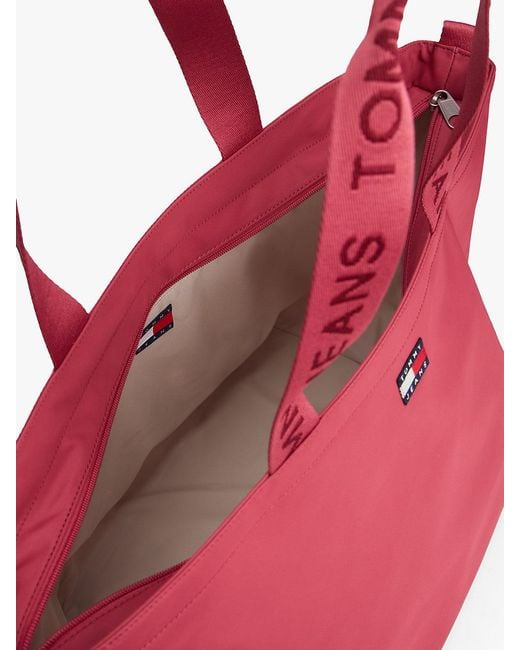 Tommy Hilfiger Pink Essential Repeat Logo Tote Bag