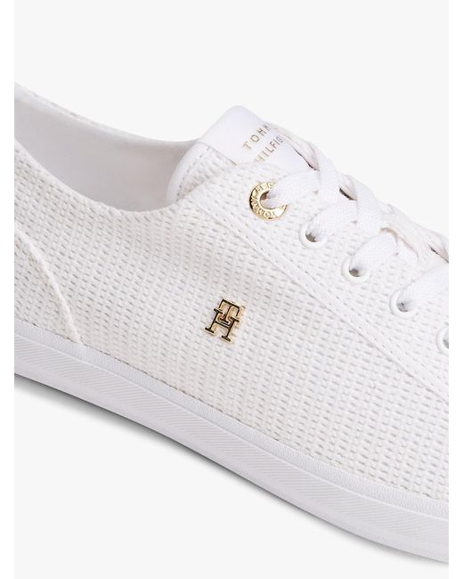 Tommy Hilfiger White Th Monogram Textured Trainers