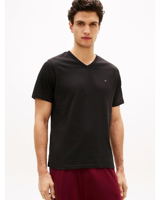 Tommy Hilfiger White 3-Pack Signature V-Neck Jersey T-Shirts for men