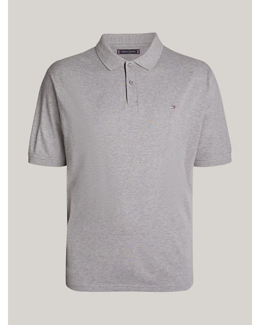 Tommy Hilfiger Gray Plus Tipped Placket Flag Embroidery Polo for men