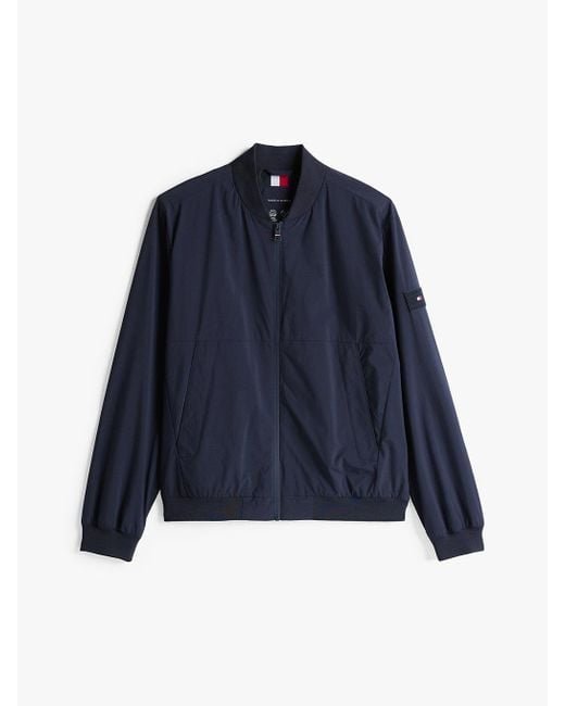 Tommy Hilfiger Blue Water Repellent Relaxed Bomber Jacket for men
