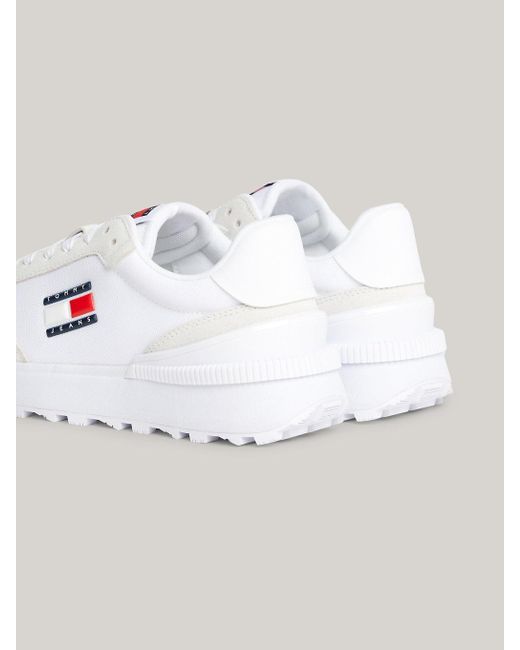 Tommy Hilfiger White Essential Mixed Texture Cleat Runner Trainers