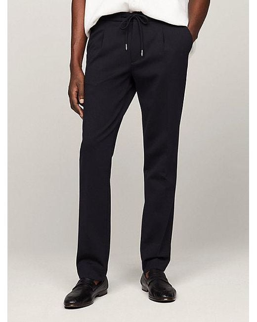 Tommy Hilfiger Denton Straight Fit Hose Mit Tunnelzug in Blue für Herren