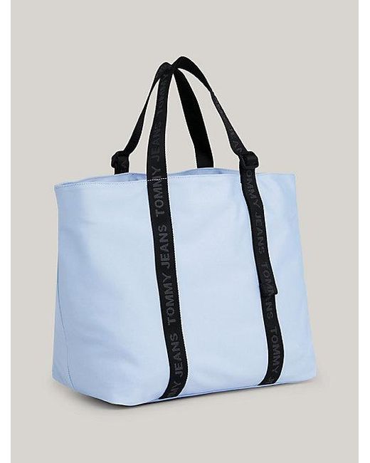 Tommy Hilfiger Blue Essential mittelgroße Tote-Bag mit Logomuster