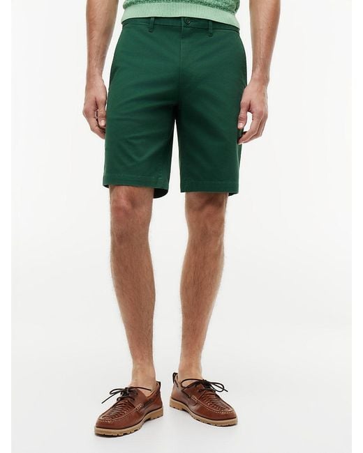 Tommy Hilfiger Green Denton Twill Straight Fit Chino Shorts for men