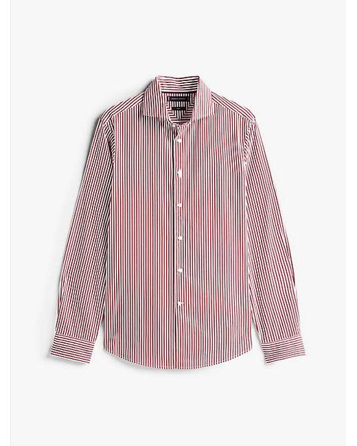 Tommy Hilfiger Smart Casual Slim Fit Gestreiftes Popeline-Hemd in Pink für Herren