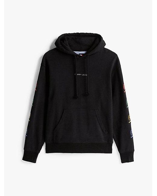 Tommy Hilfiger Crest Relaxed Fit Hoodie Mit Grafik Hinten in Black für Herren