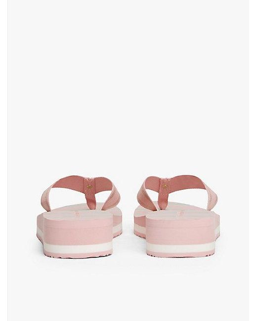 Tommy Hilfiger Teenslipper Met Sleehak En Lichte Profielzool in het Pink