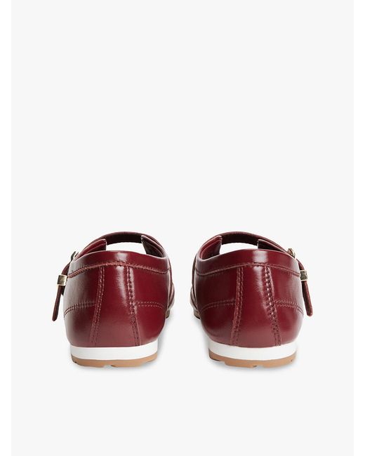Tommy Hilfiger Red Leather Mary Jane Trainers