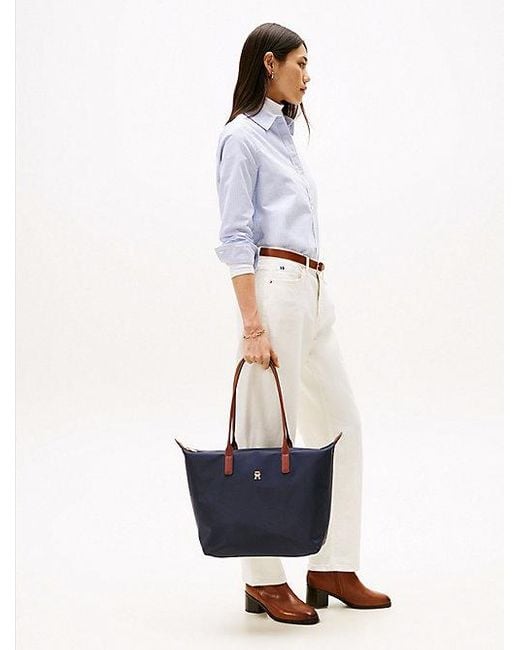 Tommy Hilfiger Shopper Met Th-Monogram in het Blue