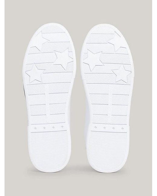 Zapatillas de piel con suela cupsole Tommy Hilfiger de color White