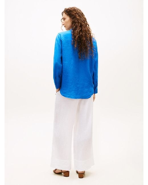 Tommy Hilfiger White Relaxed Fit Pure Linen Shirt