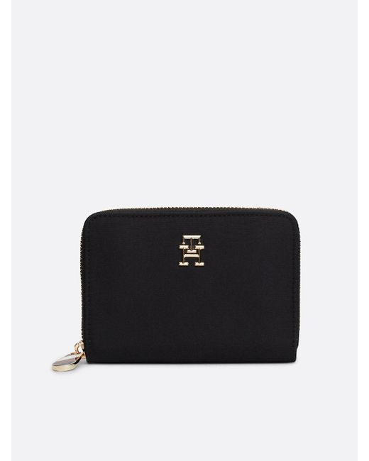 Tommy Hilfiger Black Th Monogram Medium Zip-around Wallet