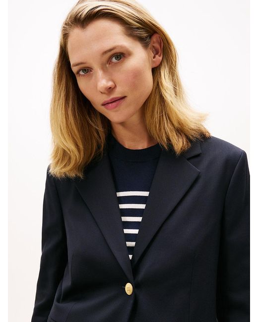 Tommy Hilfiger Blue Timeless Regular Fit Wool Blend Blazer