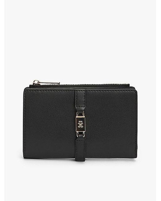 Cartera Plegable Con Monograma Th Tommy Hilfiger de color Black