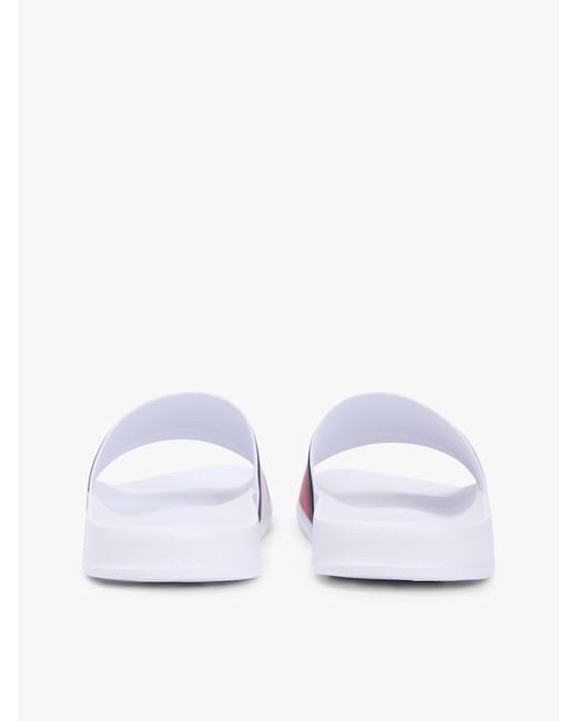 Tommy Hilfiger White Flag Strap Pool Slides for men