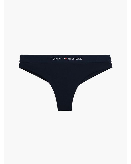 Tommy Hilfiger Blue Original Logo Brazilian Bikini Bottoms