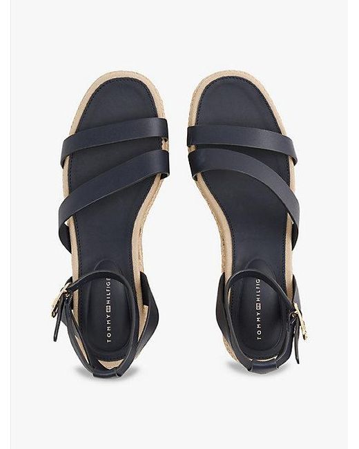 Alpargatas De Piel Con Plataforma Tommy Hilfiger de color Blue