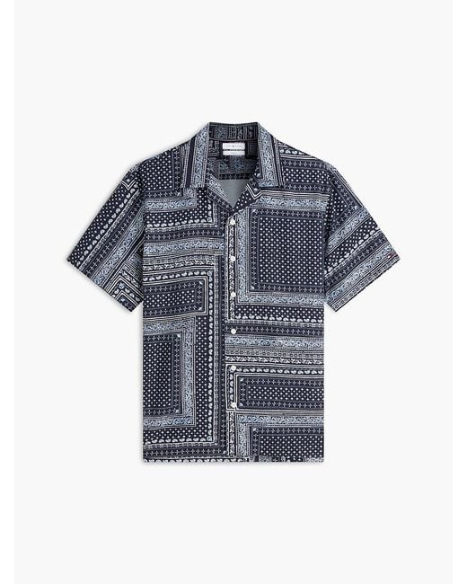 Tommy Hilfiger Blue Relaxed Fit Bandana Print Short Sleeve Shirt for men