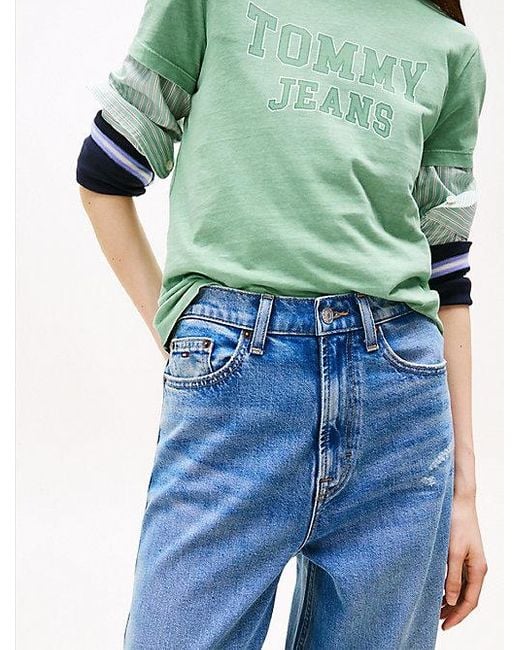 Tommy Hilfiger Claire Coolmax High Rise Jeans Met Wijde Fit in het Blue