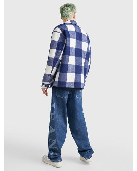 Tommy Hilfiger Buffalo Check Wool Blend Jacket in Blue for Men