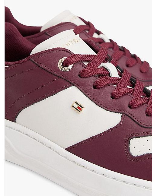 Tommy Hilfiger Purple Leder-Sneaker Mit Cupsole