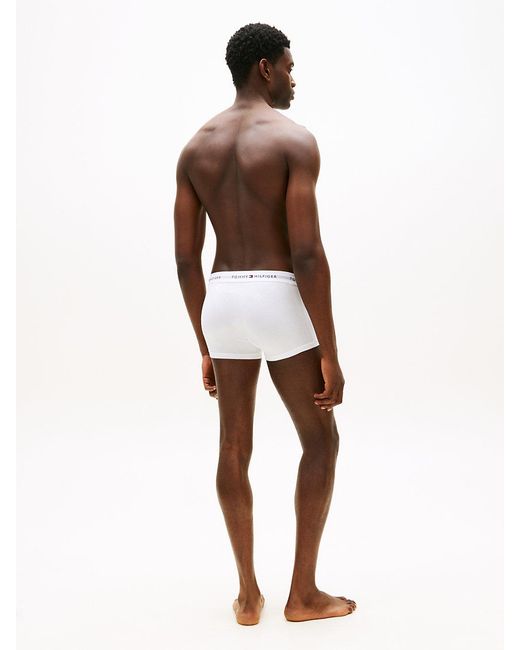 Tommy Hilfiger White 3-Pack Signature Waistband Low Rise Trunks for men
