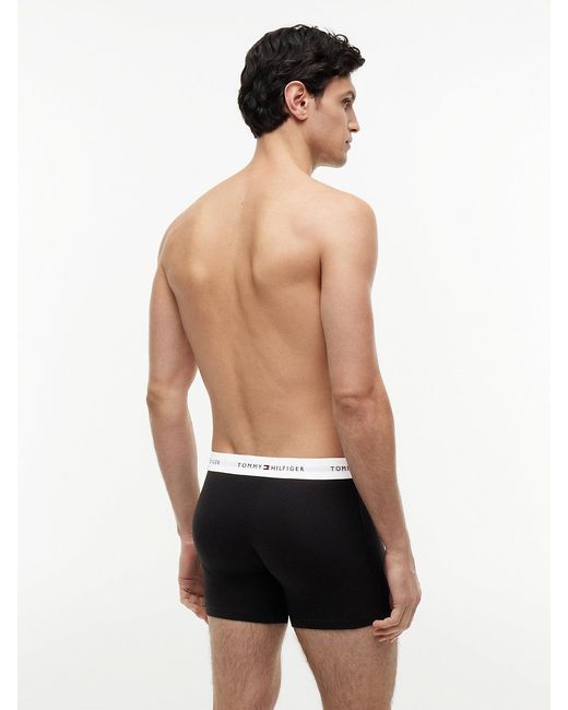 Tommy Hilfiger Black 3-Pack Signature Contrast Waistband Boxer Briefs for men