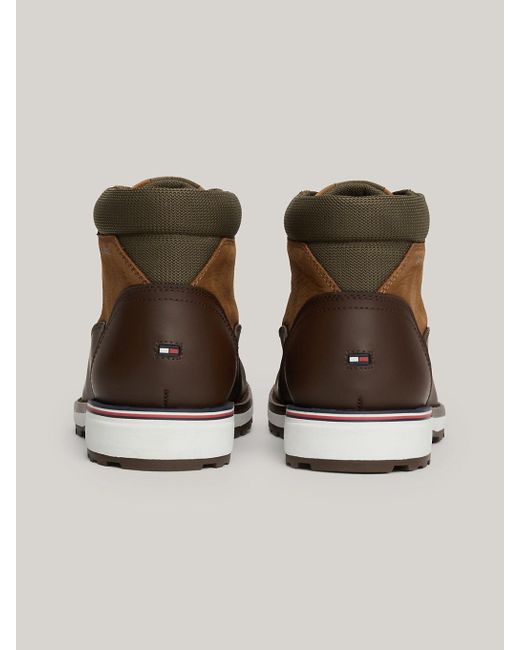 Tommy Hilfiger Brown Leather Lace-up Ankle Boots for men